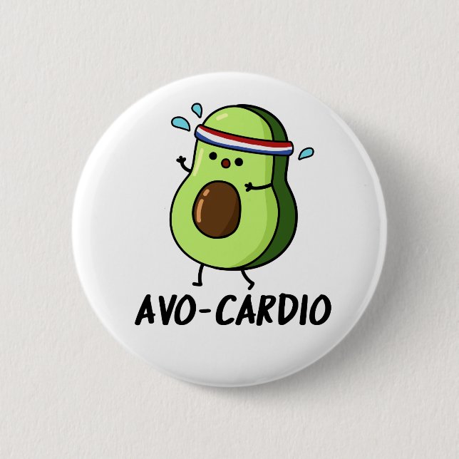 Chapa Redonda De 5 Cm Avocardio Funny Ejercicio Aguacate Pun (Anverso)