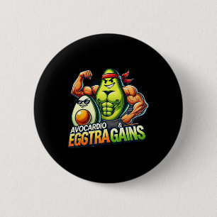 Chapa Redonda De 5 Cm Avocardio y ganancias extra divertidas gimnasio fi