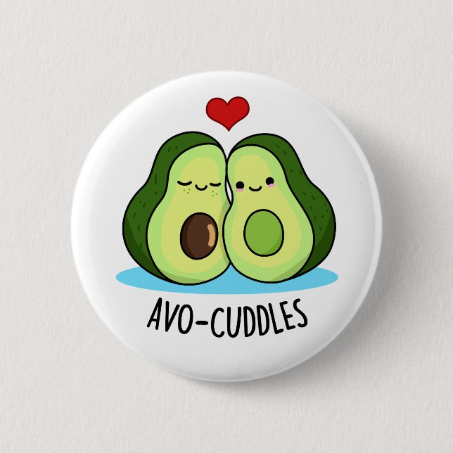 Chapa Redonda De 5 Cm Avocudelas Funny Aguacate Pareja Pun (Anverso)