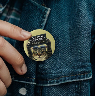 Chapa Redonda De 5 Cm Away Gente excepto gatos espacio personal