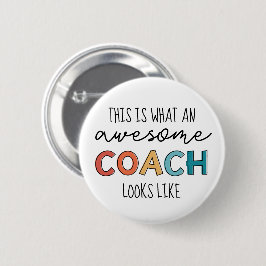 Chapa Redonda De 5 Cm Awesome Coach | Mejor entrenador de todos los tiem