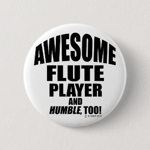 Chapa Redonda De 5 Cm Awesome Flute Player