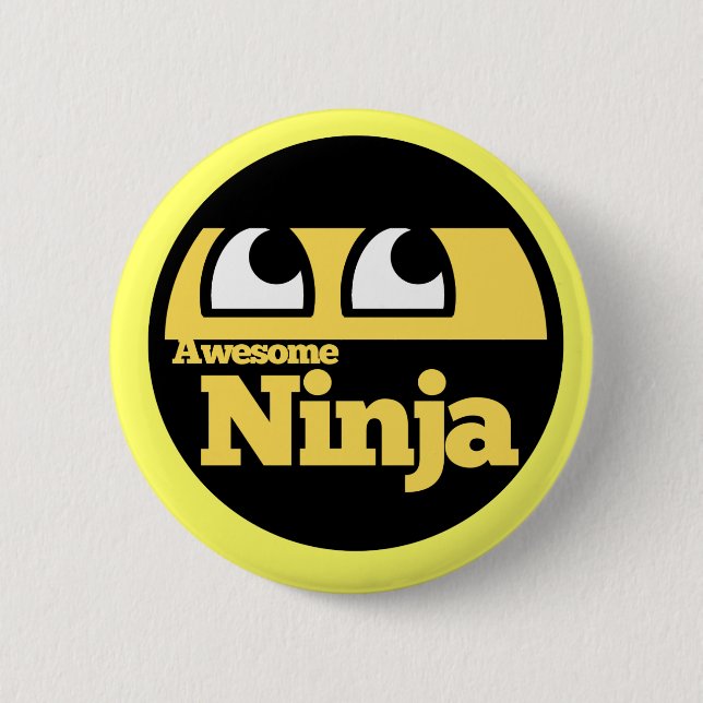 Chapa Redonda De 5 Cm Awesome Ninja (Anverso)
