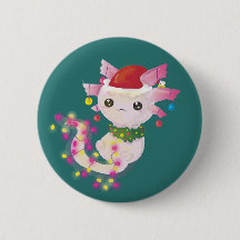 Axolotl rosado lindo en luces de navidad