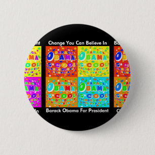 CHAPA REDONDA DE 5 CM AYUDA BARACK OBAMA