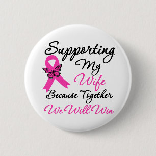 Chapa Redonda De 5 Cm Ayuda del cáncer de pecho (esposa)