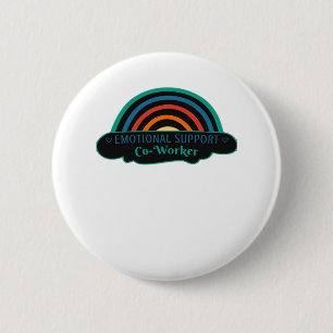 Chapa Redonda De 5 Cm Ayuda emocional Coworker Work Bestie Blue Classic