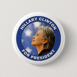 Chapa Redonda De 5 Cm Ayuda Hillary Clinton para el presidente