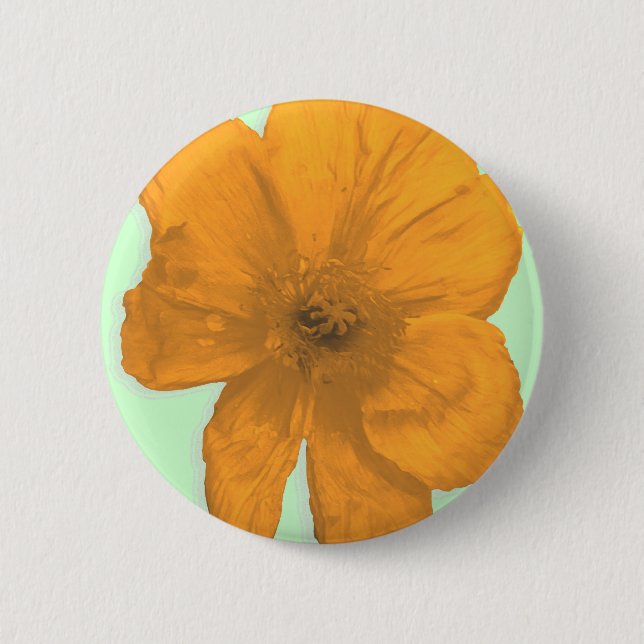 Chapa Redonda De 5 Cm Ayuda naranja/ Flor PopArt (Anverso)