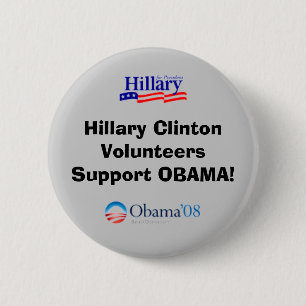 Chapa Redonda De 5 Cm Ayuda Obama de los voluntarios de Hillary Clinton