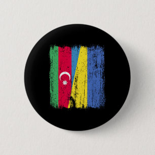 Chapa Redonda De 5 Cm Azerbaiyán Ucrania Media Bandera Azerí Ucraniano H