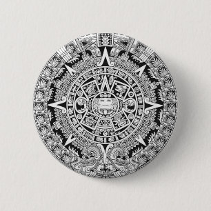 Chapa Redonda De 5 Cm Azteca maya del calendario 12.21.2012
