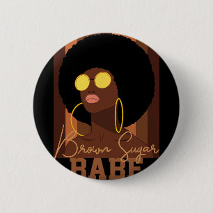 Chapa Redonda De 5 Cm Azúcar Morena Sé Orgullosa Mujeres Negras Afroamer