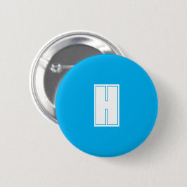 Chapa Redonda De 5 Cm azul brillante inicial blanco