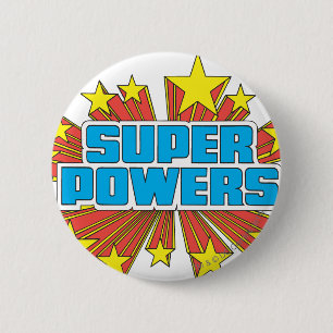 Chapa Redonda De 5 Cm Azul con el logotipo Super Powers™