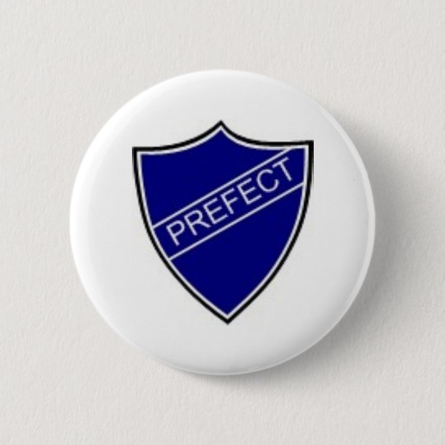 Chapa Redonda De 5 Cm Azul de insignia prefecta (Anverso)
