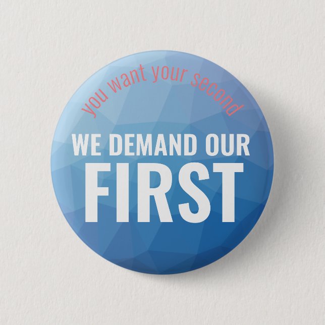 Chapa Redonda De 5 Cm Azul geométrico de la enmienda de la Primera (Anverso)