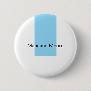 Chapa Redonda De 5 Cm Azul Negro Blanco Liso Elegante Nombre Propio