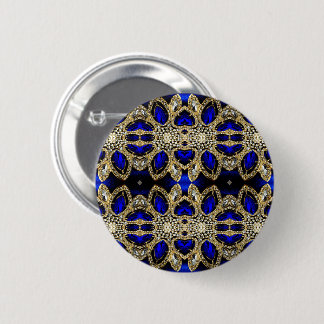 Chapa Redonda De 5 Cm azul real de color turquesa dorado y elegante de m