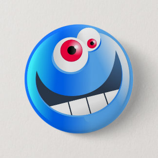 Chapa Redonda De 5 Cm azul-smilie