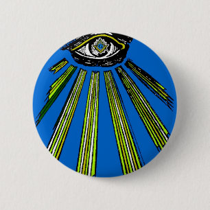 Chapa Redonda De 5 Cm Azul todo el cuadrado del ojo y albañil del comp