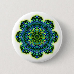 Chapa Redonda De 5 Cm azul verde Mandala