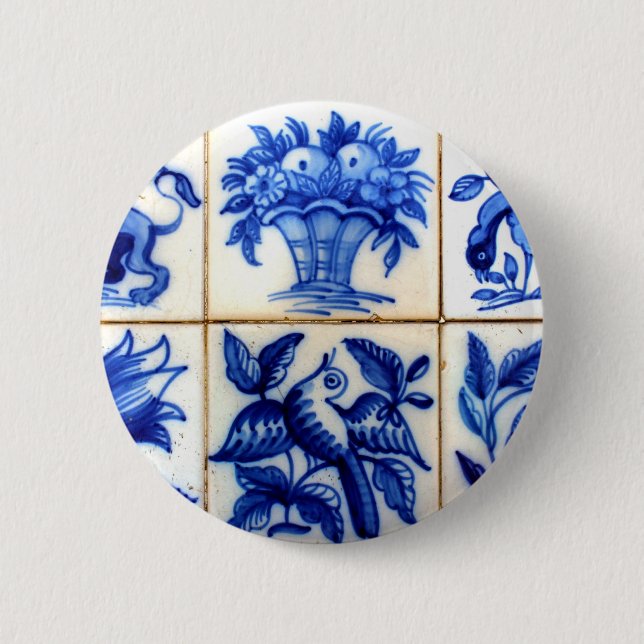 Chapa Redonda De 5 Cm Azulejos (Anverso)
