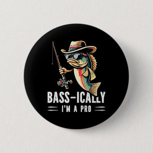 Chapa Redonda De 5 Cm B-ic Soy Un Pescado Amante De La Pesca Muy Gracios