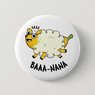 Chapa Redonda De 5 Cm Baa-nana Chiste de Oveja y Plátano Pun