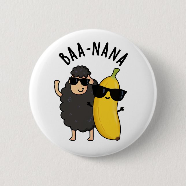 Chapa Redonda De 5 Cm Baa-nana Funny Banana Puns (Anverso)