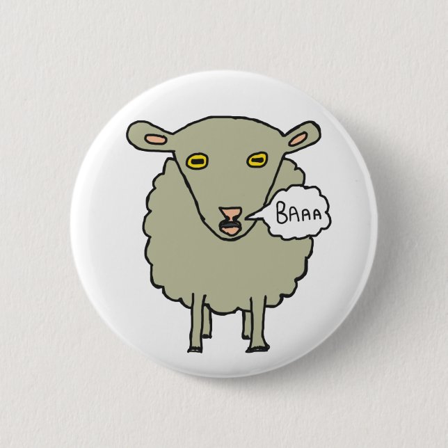Chapa Redonda De 5 Cm Baa Sheep (Anverso)