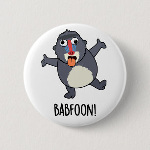 Chapa Redonda De 5 Cm Bab-foon Funny Baffoon Baboon Pun