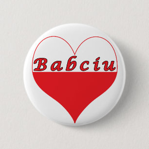 Chapa Redonda De 5 Cm Babciu Corazón polaco