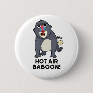 Chapa Redonda De 5 Cm Baboon de aire caliente Gracioso Farting Monkey Pu