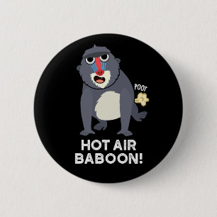 Chapa Redonda De 5 Cm Baboon de aire caliente Gracioso Farting Monkey Pu