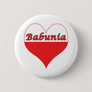 Chapa Redonda De 5 Cm Babunia Corazón Polaco