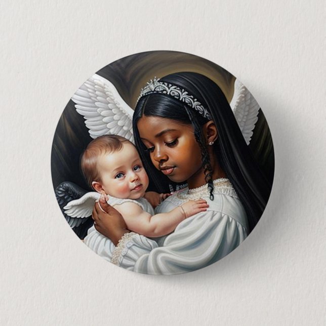 Chapa Redonda De 5 Cm Baby Angels (Anverso)