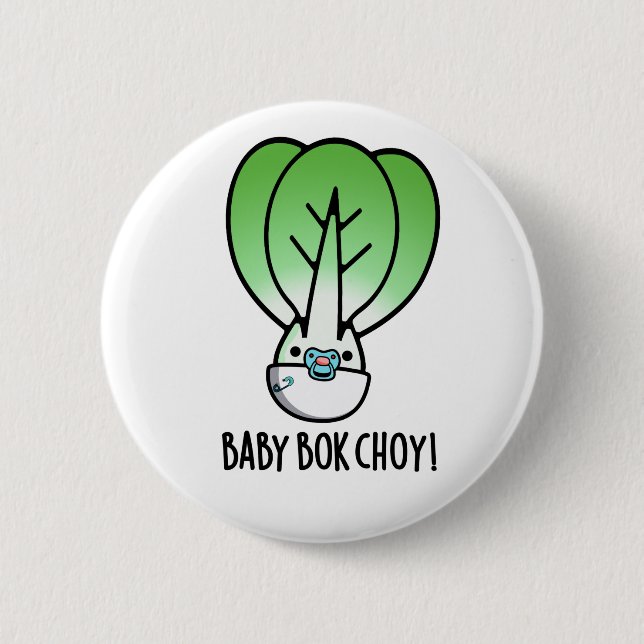 Chapa Redonda De 5 Cm Baby Bok Choy Funny Veggie Pun (Anverso)