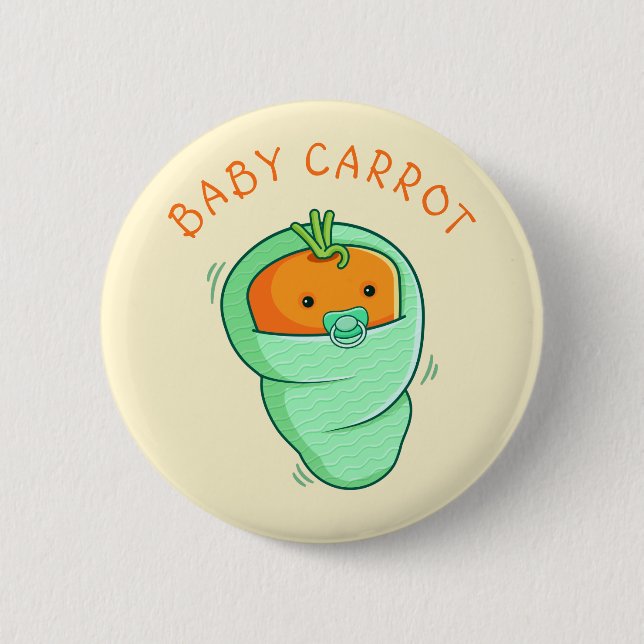 Chapa Redonda De 5 Cm Baby Carrot Pun (Anverso)