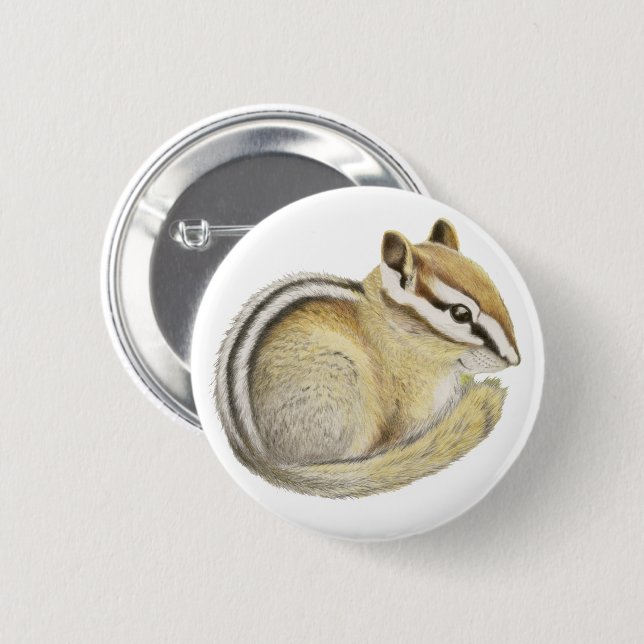 Chapa Redonda De 5 Cm Baby Chipmunk (Anverso y reverso)