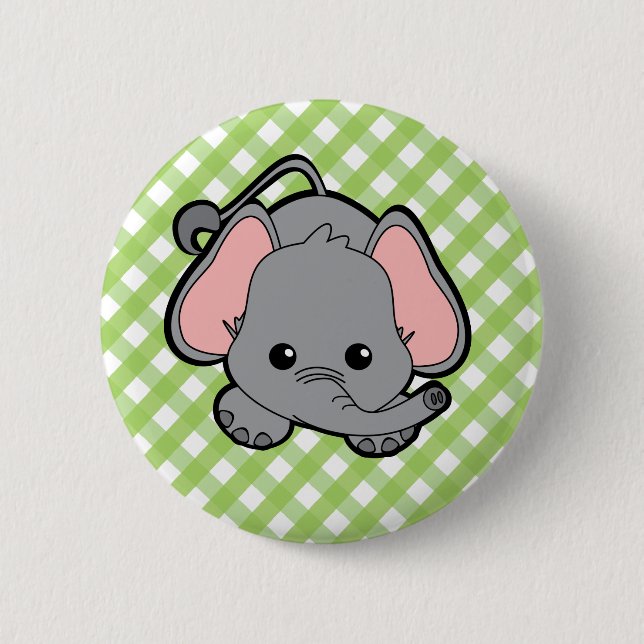 Chapa Redonda De 5 Cm Baby Elephant Cutie (Anverso)