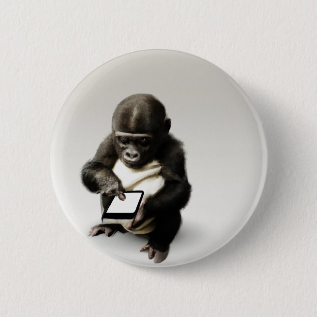 Chapa Redonda De 5 Cm Baby gorilla Button / チビゴリラの缶バッジ　Gorilla Life (Anverso)