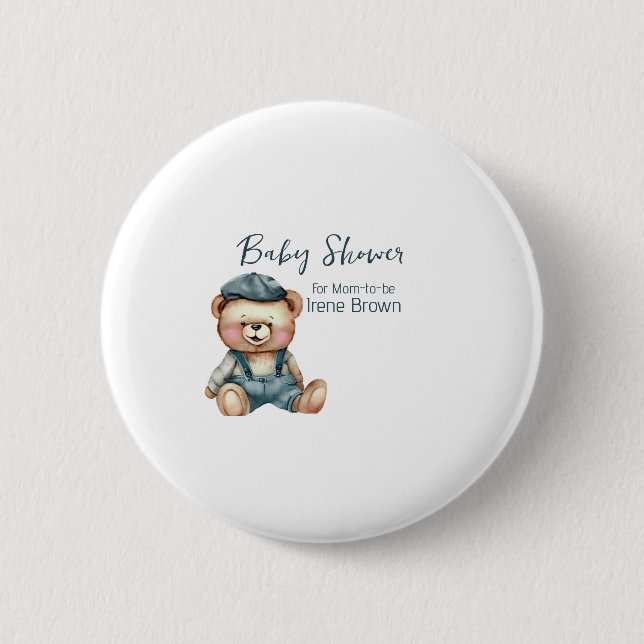 Chapa Redonda De 5 Cm Baby Shower acogedor y encantador (Anverso)