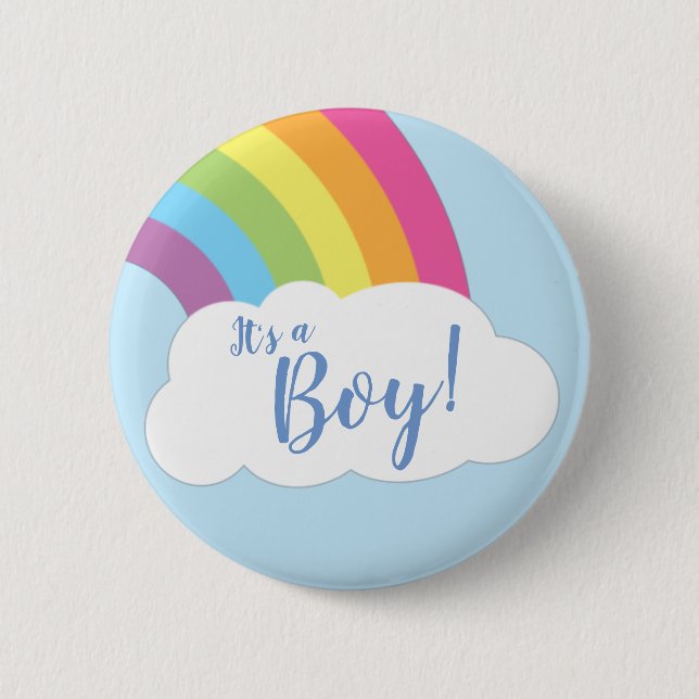 Chapa Redonda De 5 Cm Baby Shower arcoiris (Anverso)