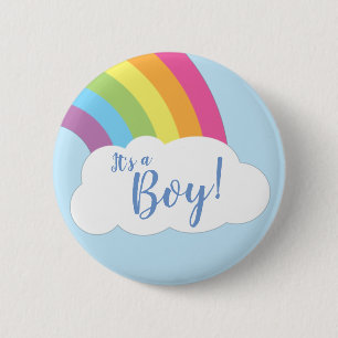 Chapa Redonda De 5 Cm Baby Shower arcoiris