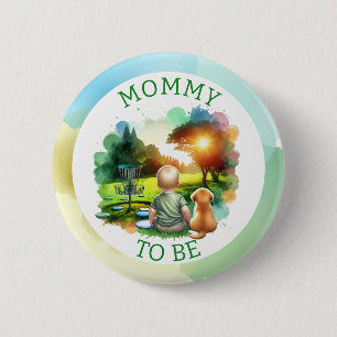 Chapa Redonda De 5 Cm Baby Shower de Cute Disk Golf Boy   Mamá para ser