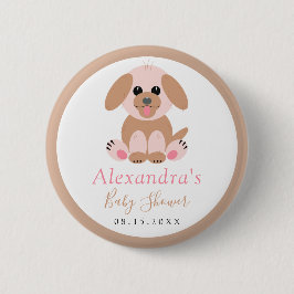 Chapa Redonda De 5 Cm Baby Shower Neutral Personalized Puppy