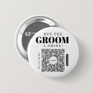 Chapa Redonda De 5 Cm Bachelor Venmo Código QR Comprar El Groom Una Bebi