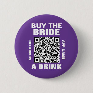 Chapa Redonda De 5 Cm Bachelorette Party QR Code Comprar A La Novia Una