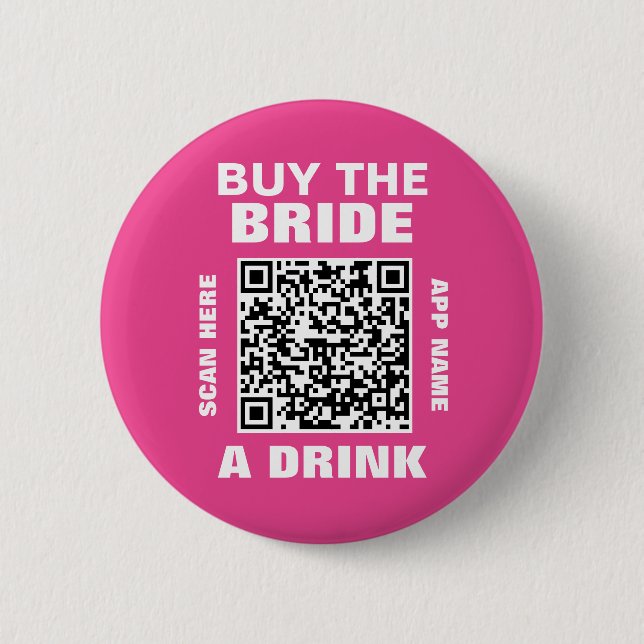 Chapa Redonda De 5 Cm Bachelorette Party Scan QR Code Comprar Bebida Nov (Anverso)